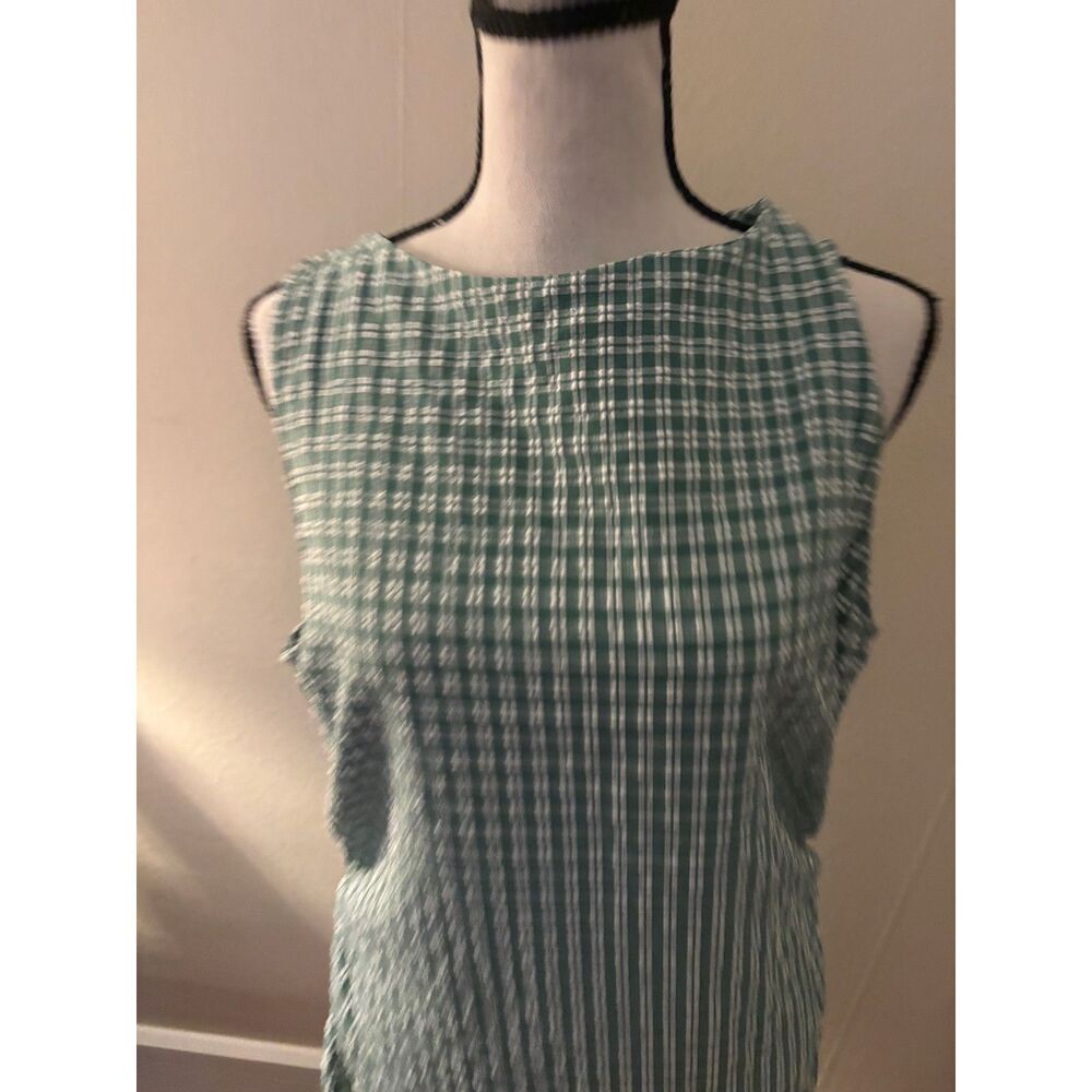 Halara Boat Neck Sleeveless Gingham Mini Dress with Pockets — Size Large NWT - Picture 2 of 7